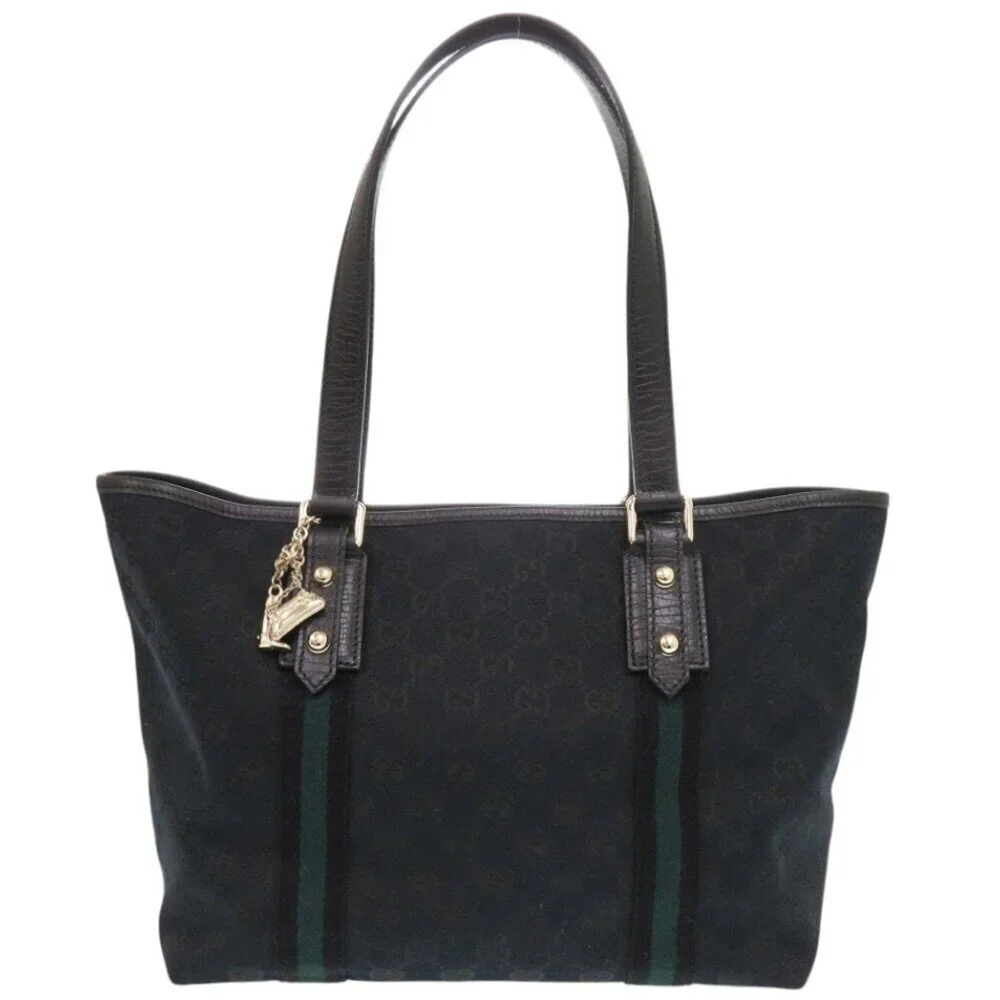 GUCCI Authentic Black Canvas Tote Bag - Picture 2 of 10